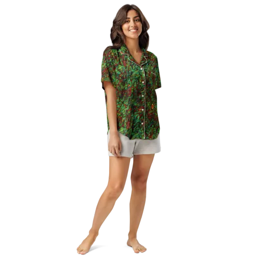 Viridian Fever on a Women's Short Sleeve Pajama Top