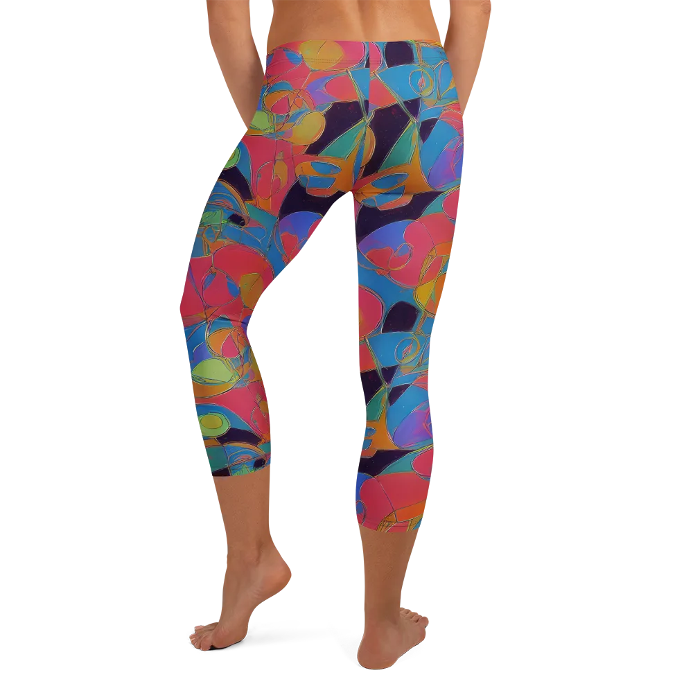 Mosaic Fever on Capri Leggings — Back