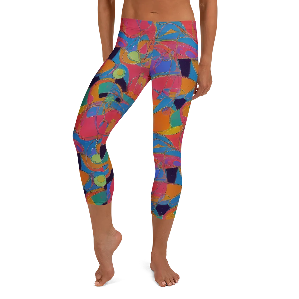 Mosaic Fever on Capri Leggings — Front