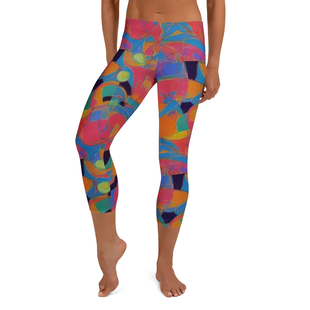 Mosaic Fever on Capri Leggings — Front