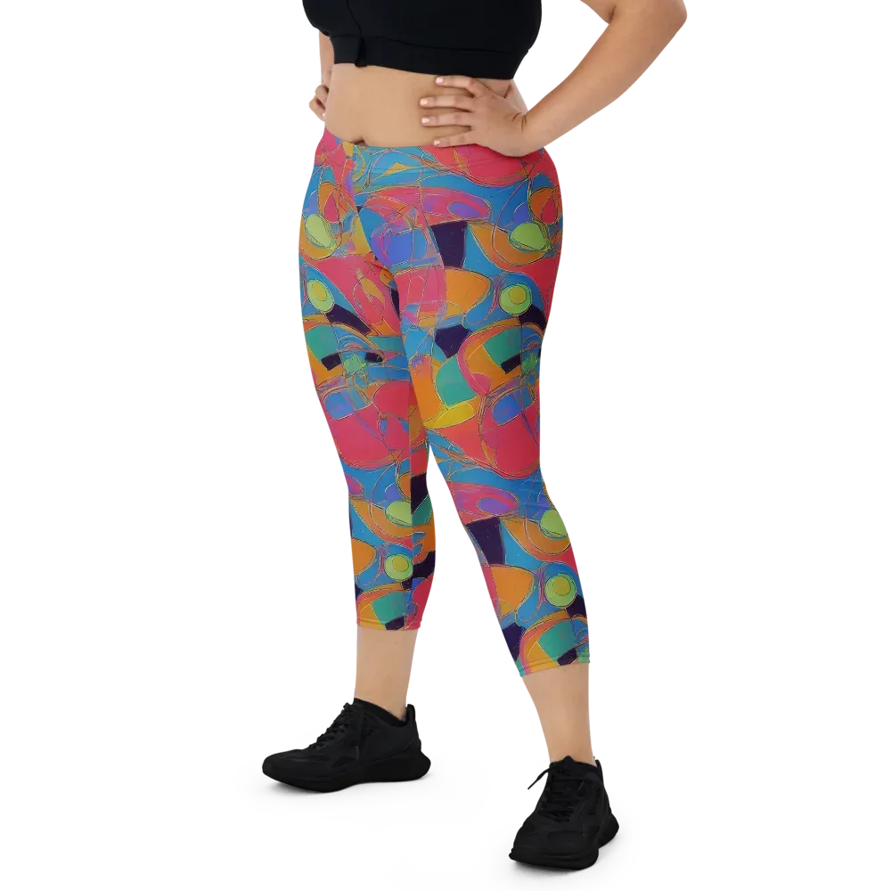Mosaic Fever on Capri Leggings — Front