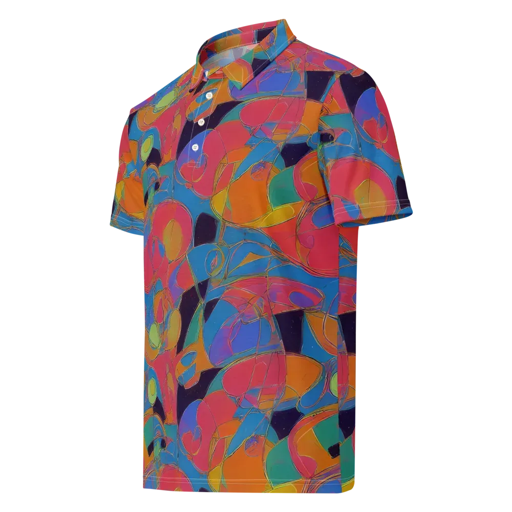 Mosaic Fever on Men's Slim Fit Polo Shirt — Left Front