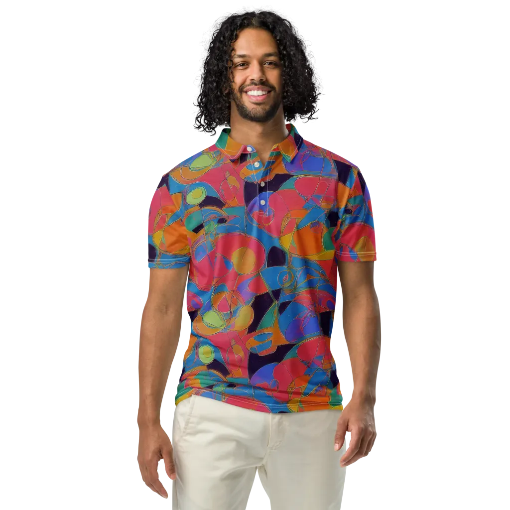 Mosaic Fever on Men's Slim Fit Polo Shirt — Front