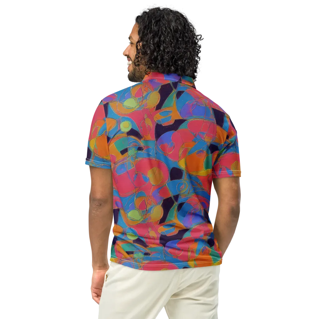 Mosaic Fever on Men's Slim Fit Polo Shirt — Back