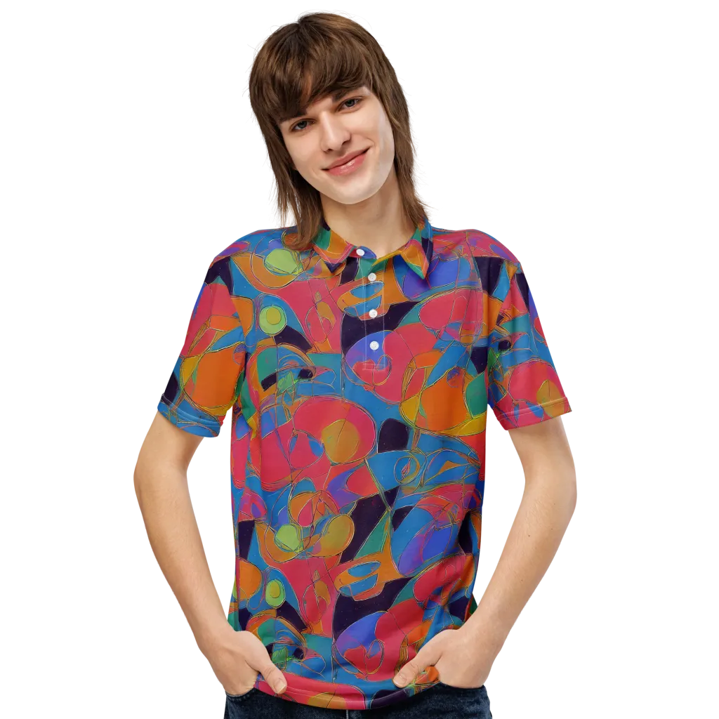 Mosaic Fever on Men's Slim Fit Polo Shirt — Front