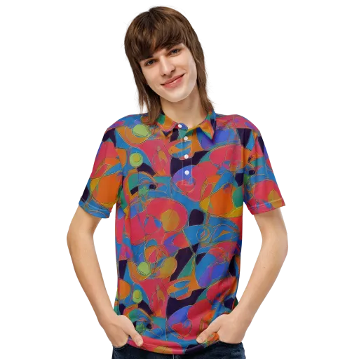 Mosaic Fever on a Men's Slim Fit Polo Shirt