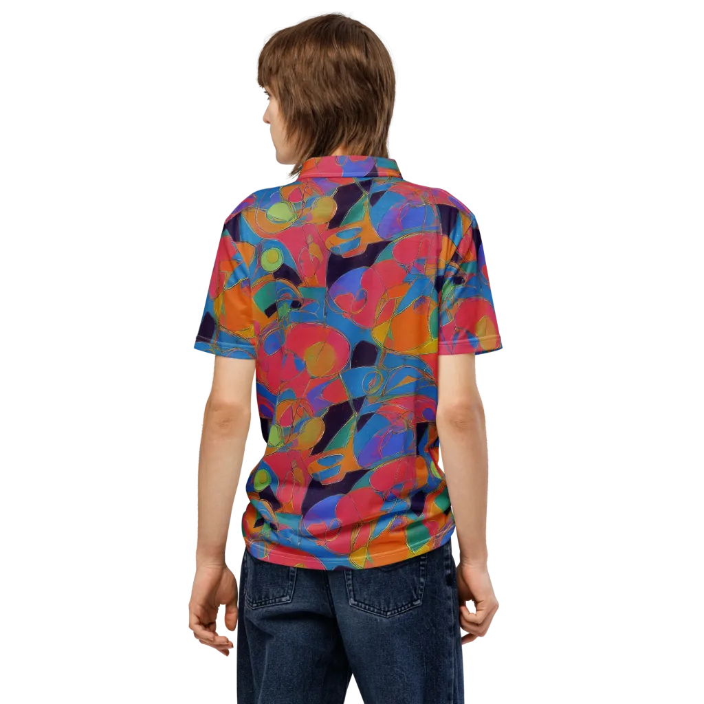Mosaic Fever on Men's Slim Fit Polo Shirt — Back