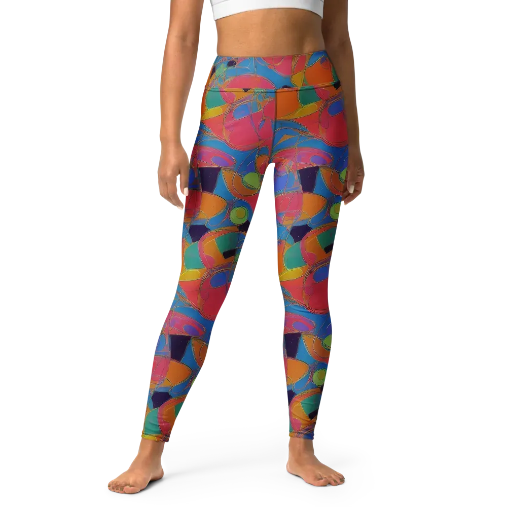 Mosaic Fever on Yoga Leggings — Front