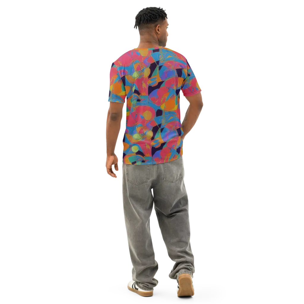 Mosaic Fever on Men's Cotton Crew Neck T-Shirt — Back