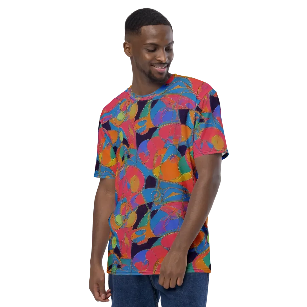Mosaic Fever on Men's Crew Neck T-Shirt — Left