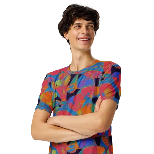 Mosaic Fever on a Men's Crew Neck T-Shirt