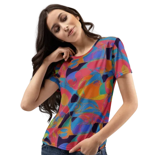 Mosaic Fever on a Women's Crew Neck T-Shirt