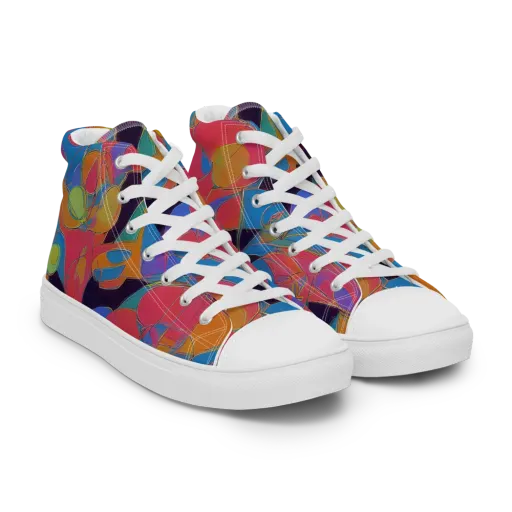 Mosaic Fever on a Women's High Top Canvas Shoes