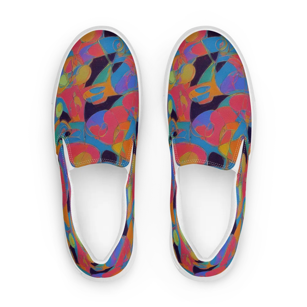 Mosaic Fever on Men's Slip-On Canvas Shoes — Front