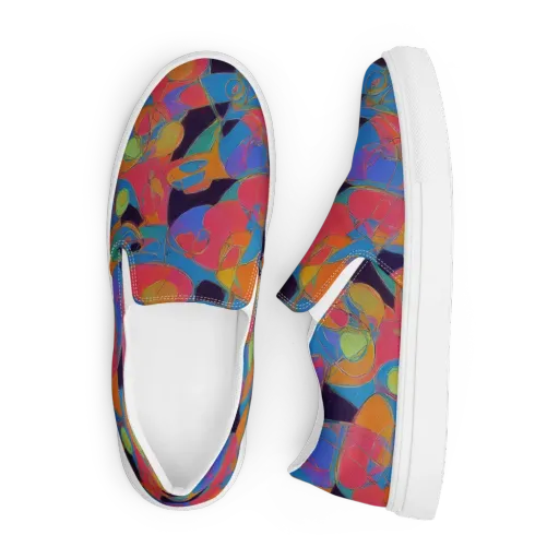 Mosaic Fever on a Men's Slip-On Canvas Shoes
