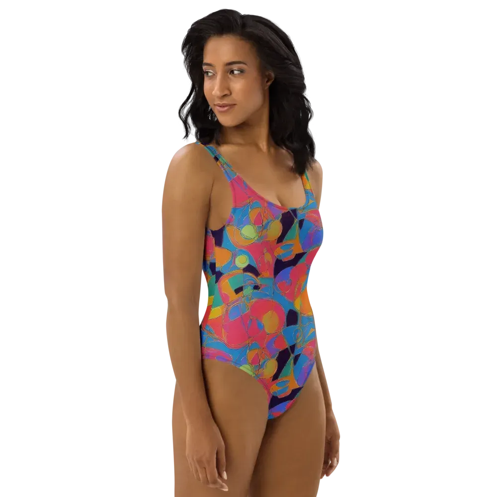 Mosaic Fever on One-Piece Swimsuit — Right