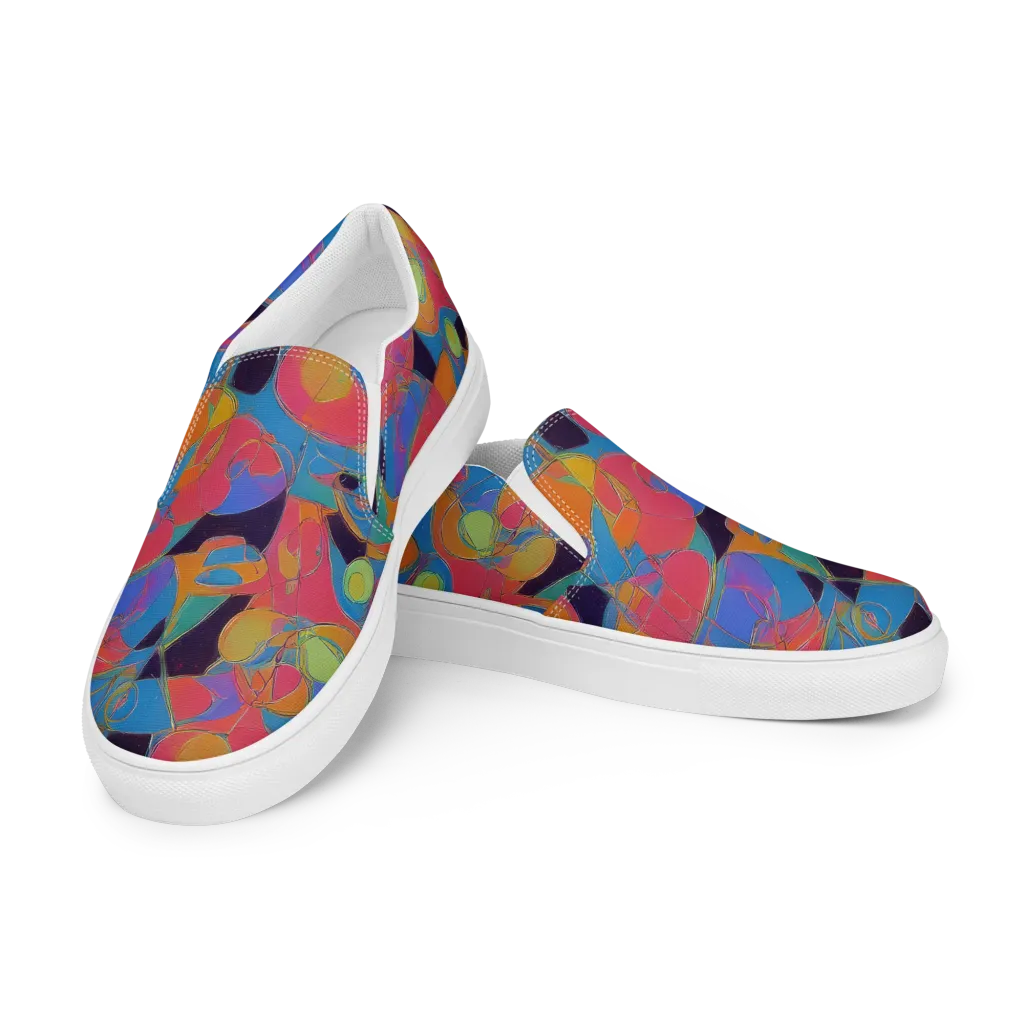 Mosaic Fever on Women's Slip-On Canvas Shoes — Left Front