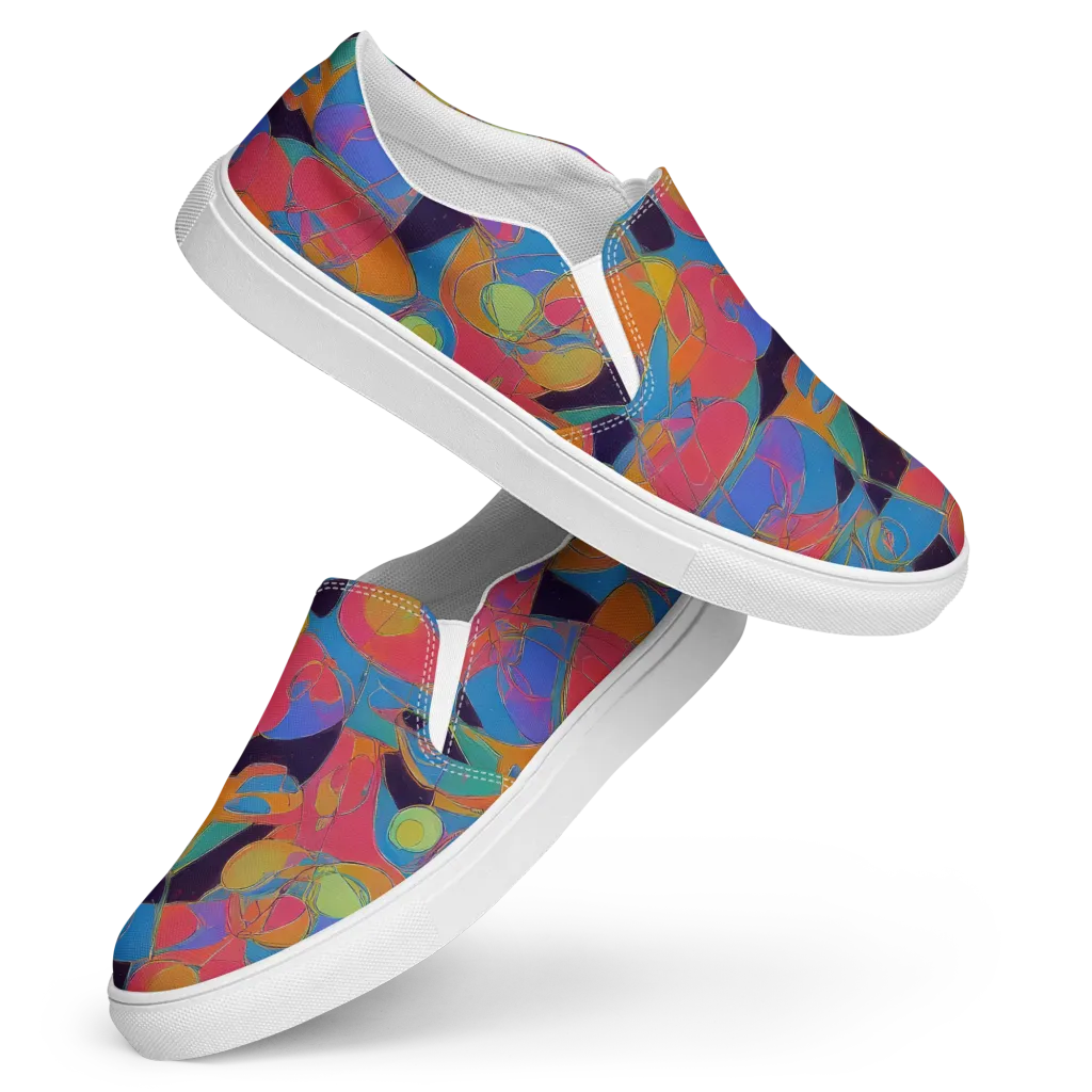 Mosaic Fever on Women's Slip-On Canvas Shoes — Front