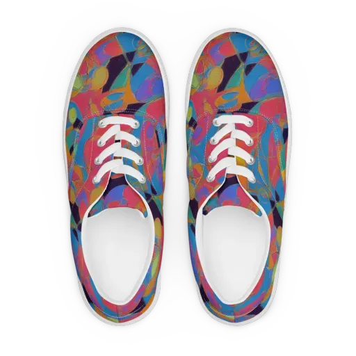 Mosaic Fever on a Men's Lace-Up Canvas Shoes
