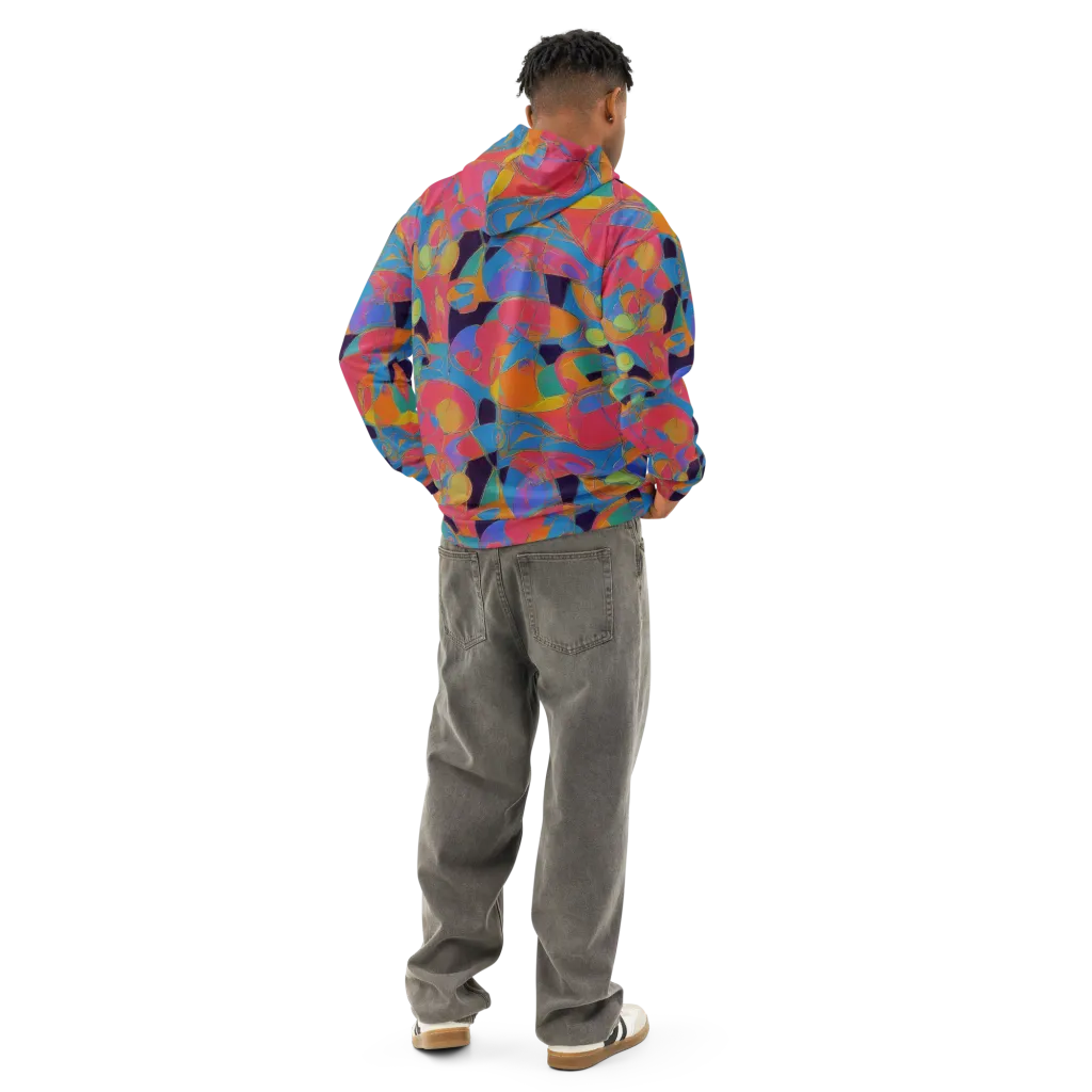 Mosaic Fever on Cotton Hoodie — Back