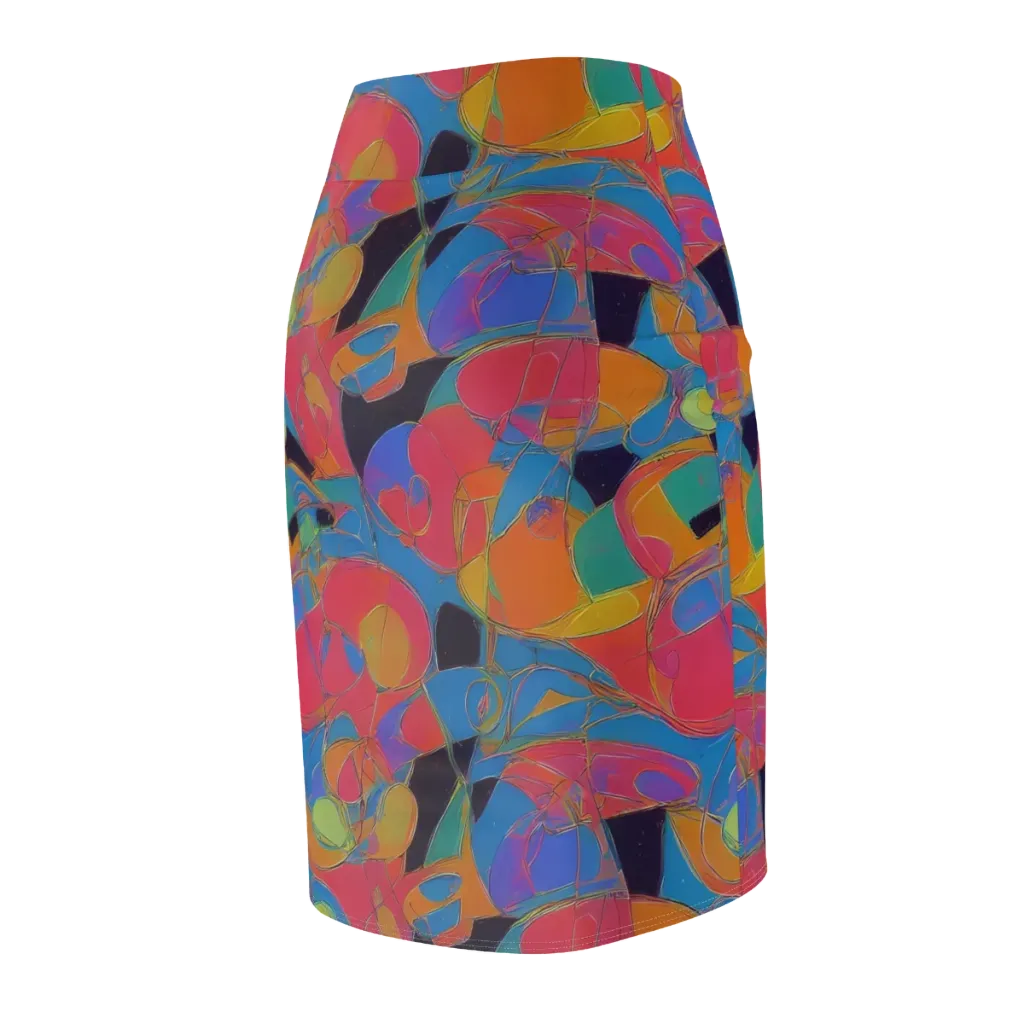 Mosaic Fever on Pencil Skirt — Back Side
