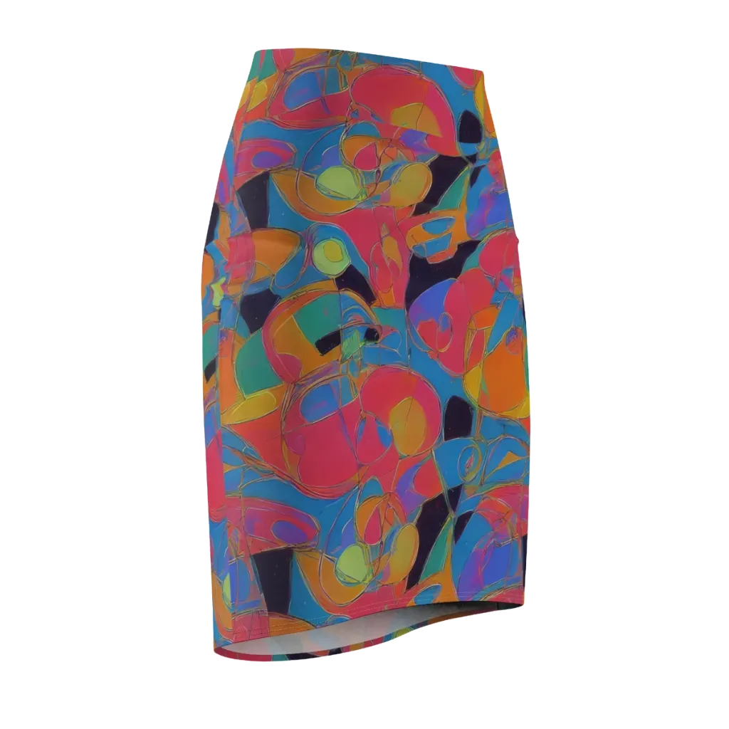 Mosaic Fever on Pencil Skirt — Front Side