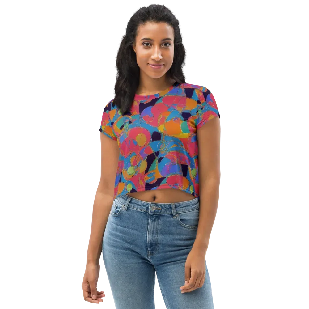 Mosaic Fever on Crop Tee — Front