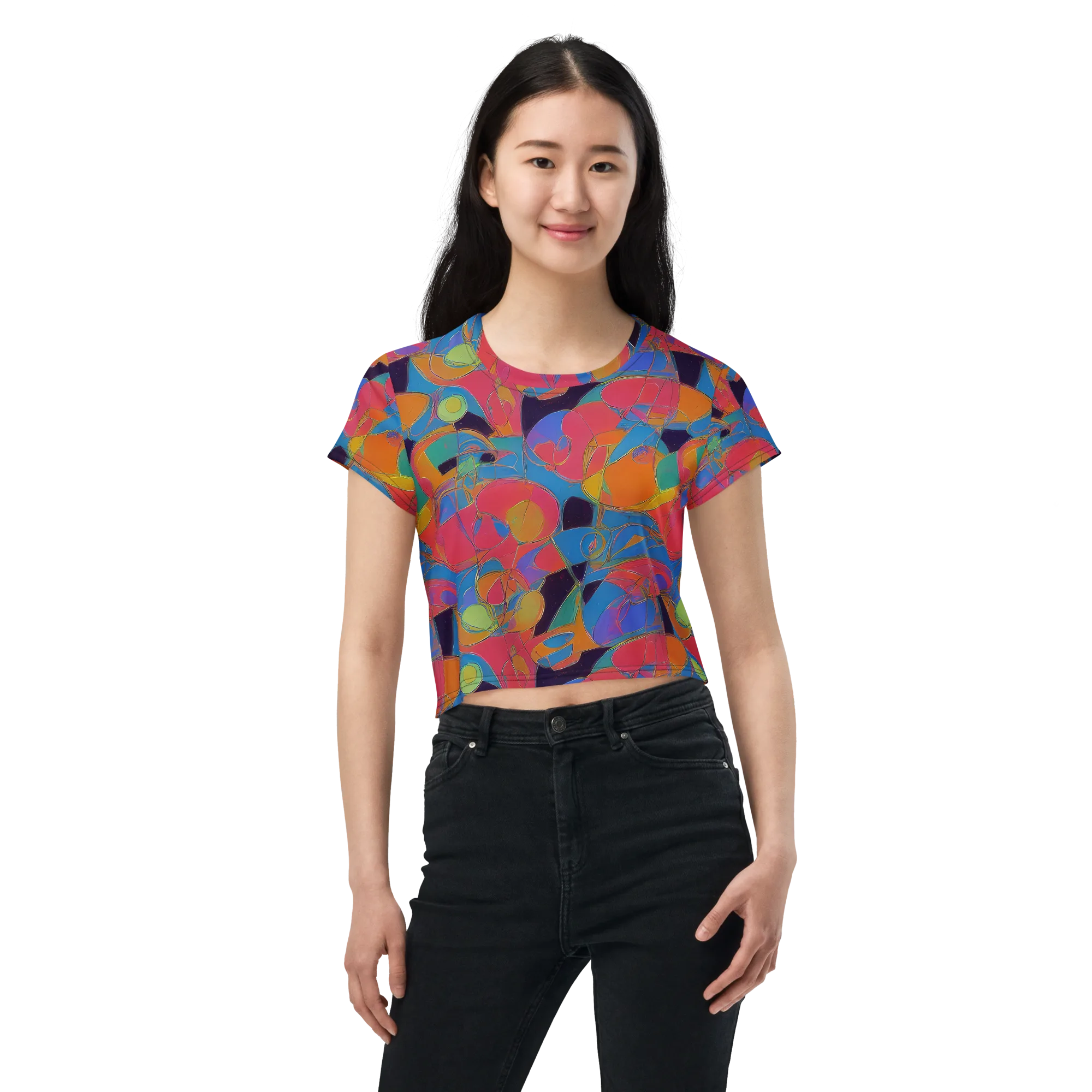 Mosaic Fever on Crop Tee — Front