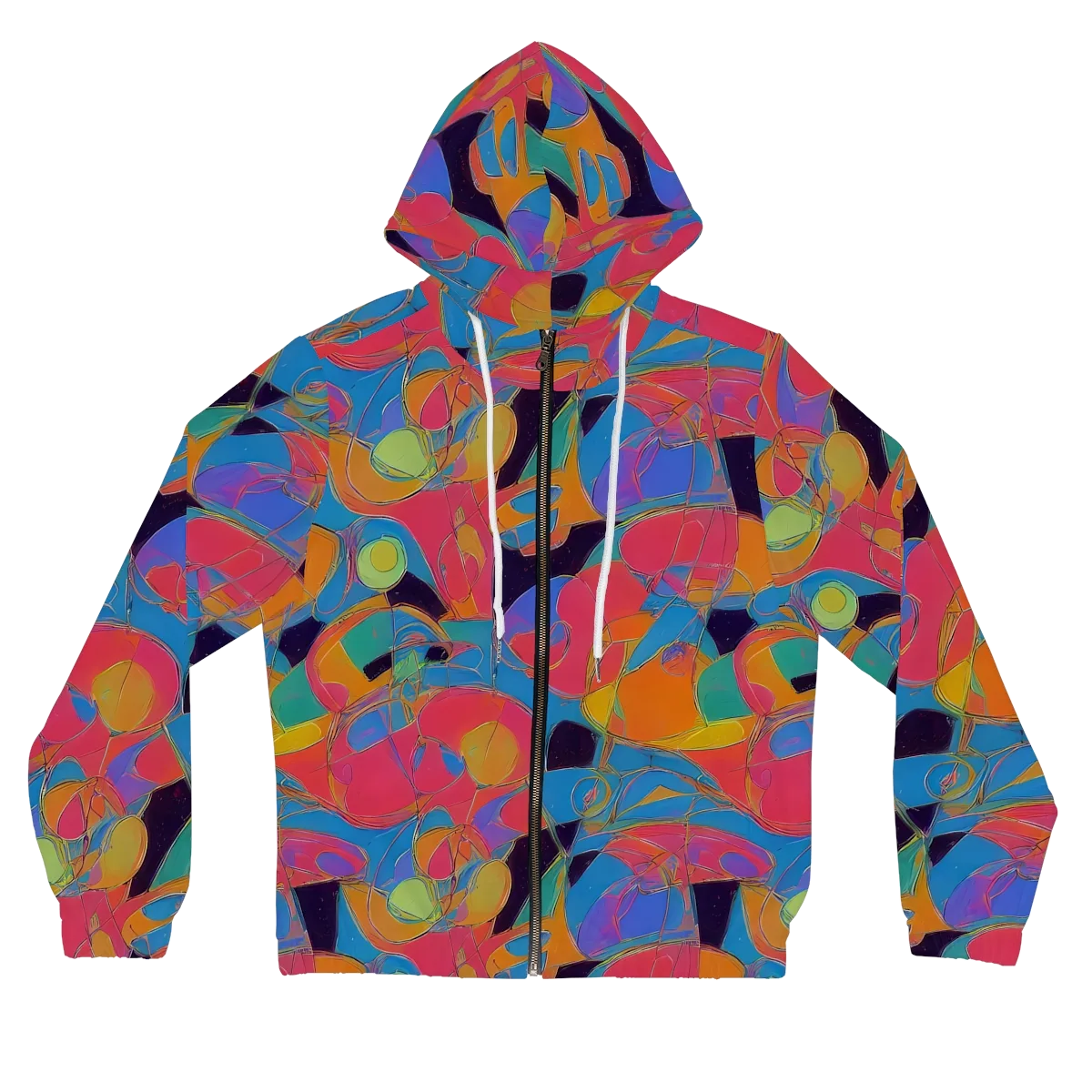 Mosaic Fever on Women's Full-Zip Hoodie — Front