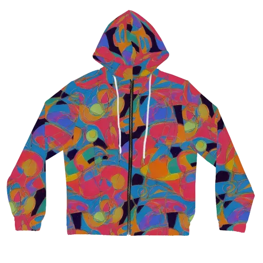Mosaic Fever on a Women's Full-Zip Hoodie