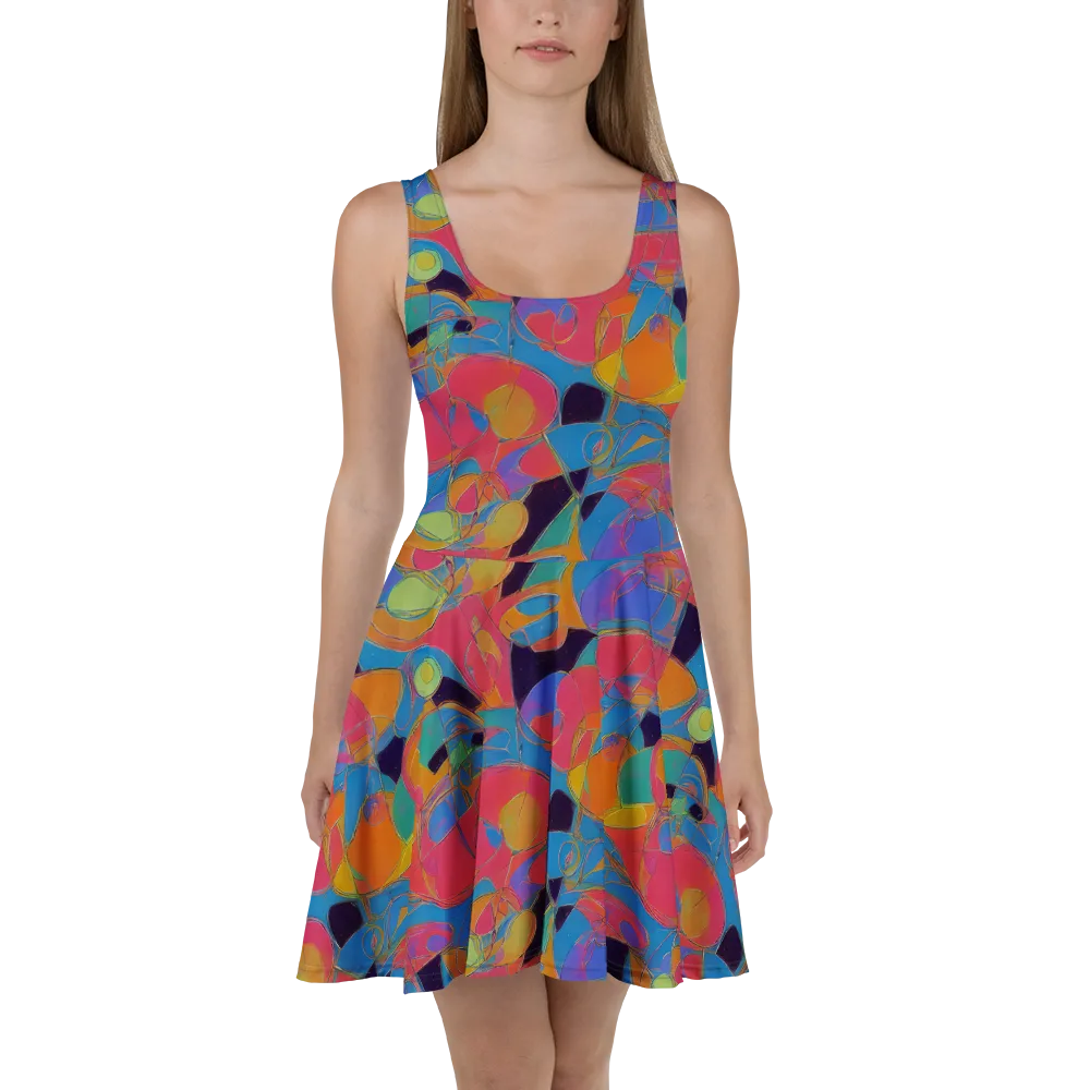 Mosaic Fever on Skater Dress — Front