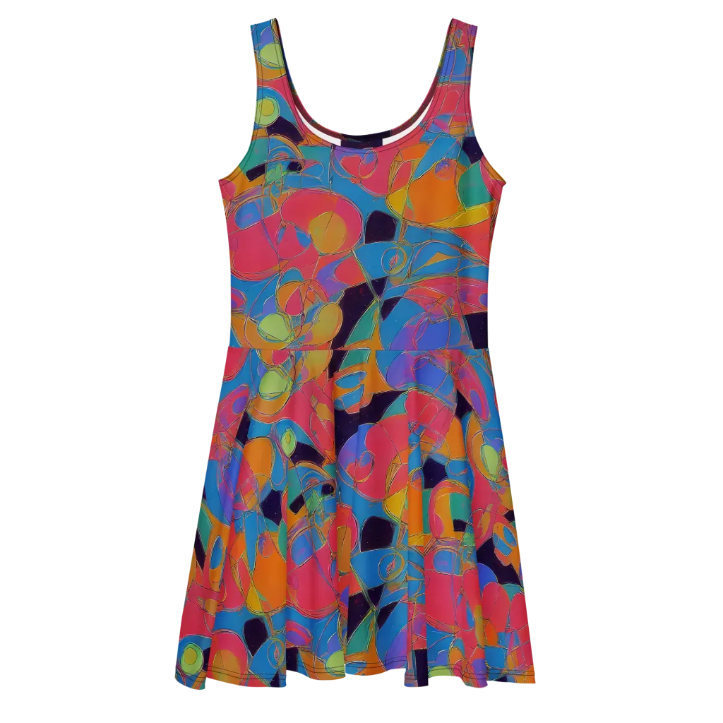 Mosaic Fever on Skater Dress — Front
