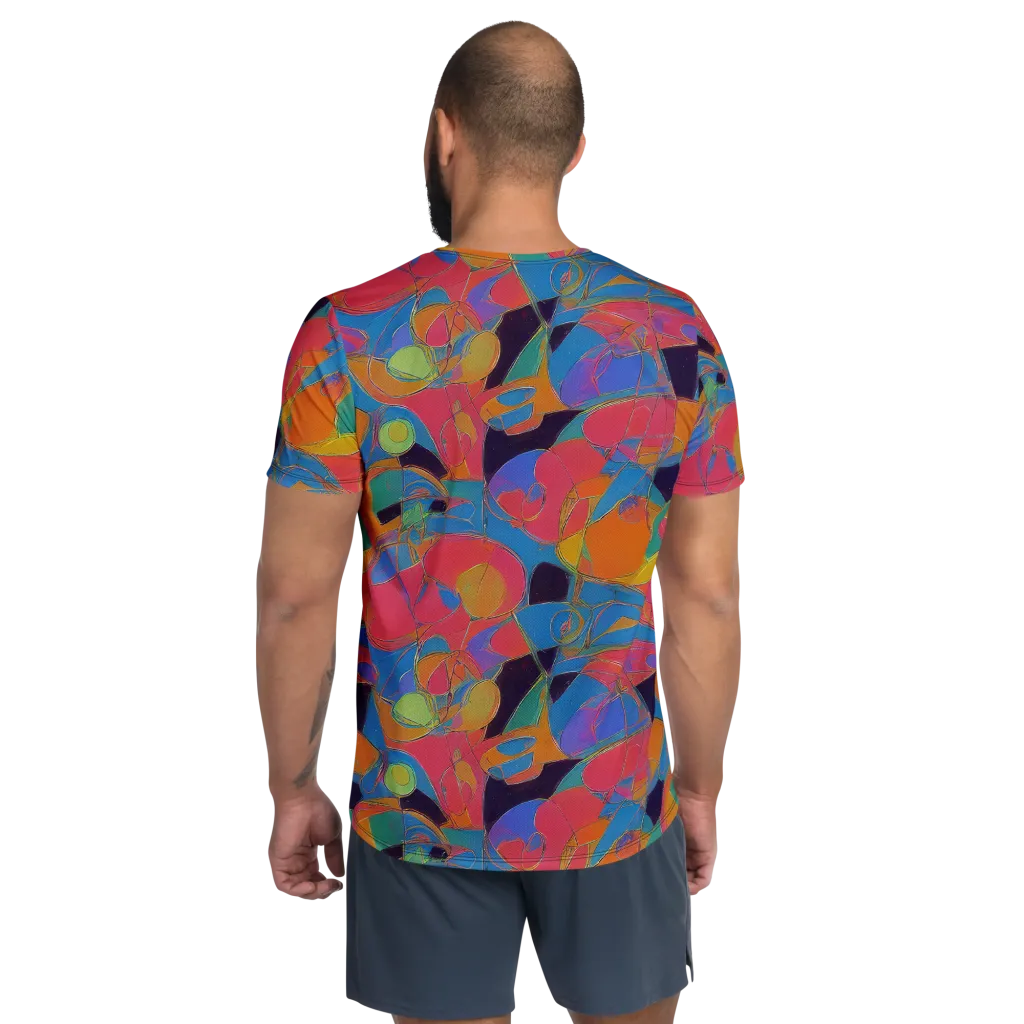 Mosaic Fever on Men's Athletic T-Shirt — Back