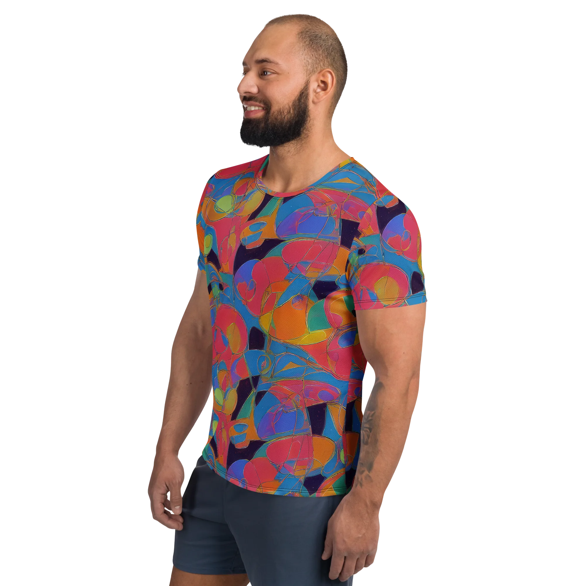 Mosaic Fever on Men's Athletic T-Shirt — Left