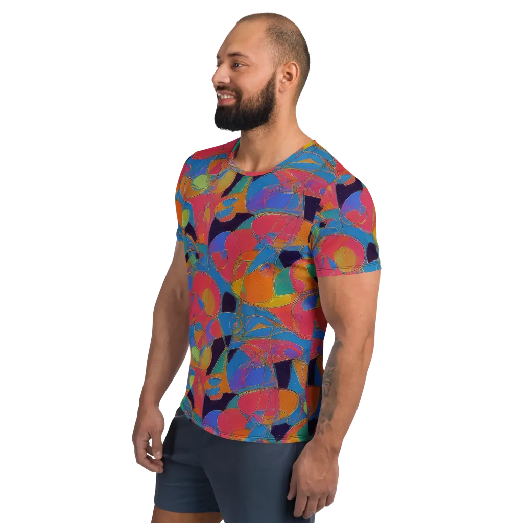 Mosaic Fever on Men's Athletic T-Shirt — Left