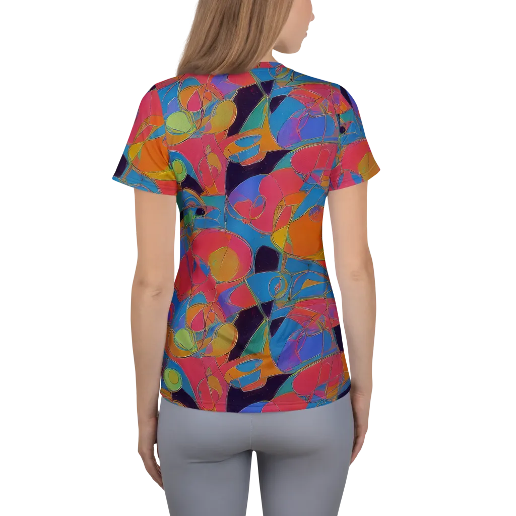 Mosaic Fever on Women's Athletic T-Shirt — Back