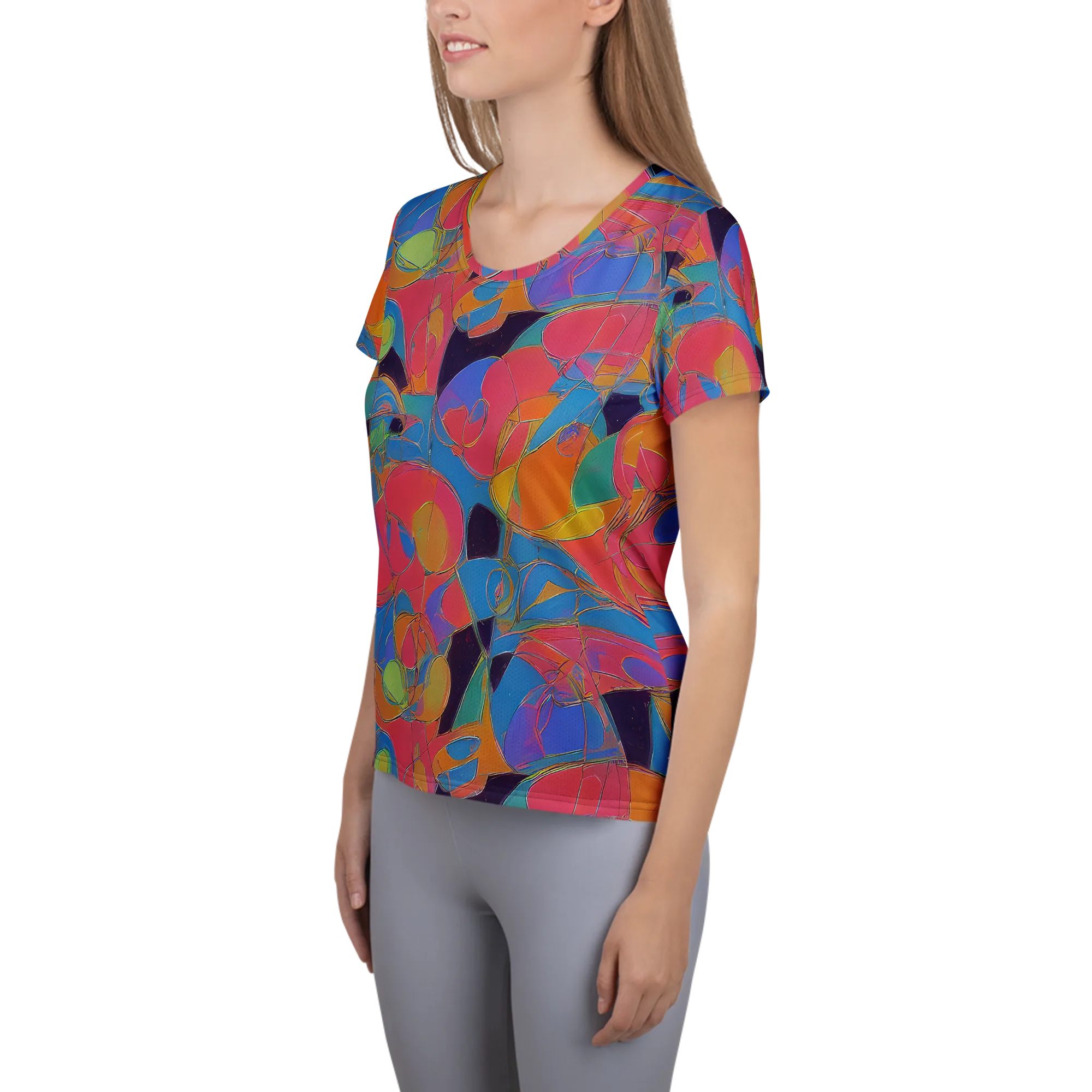 Mosaic Fever on Women's Athletic T-Shirt — Left
