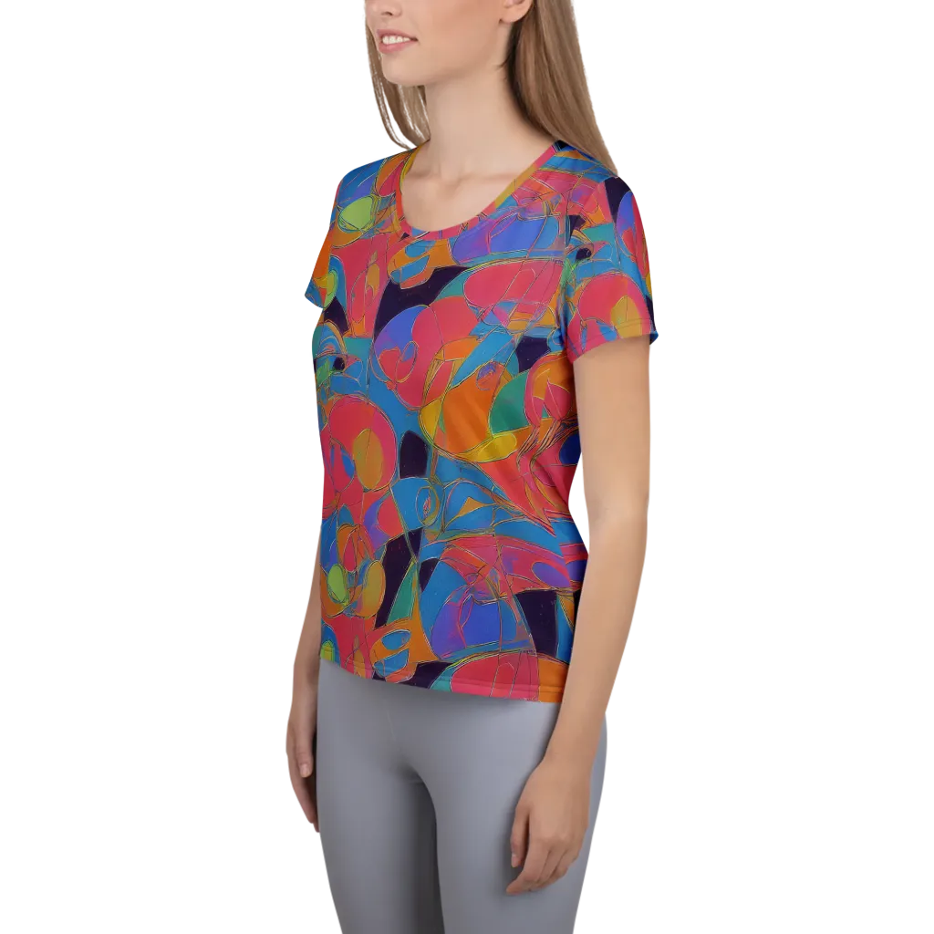 Mosaic Fever on Women's Athletic T-Shirt — Left