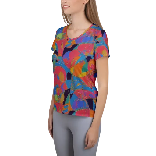 Mosaic Fever on a Women's Athletic T-Shirt