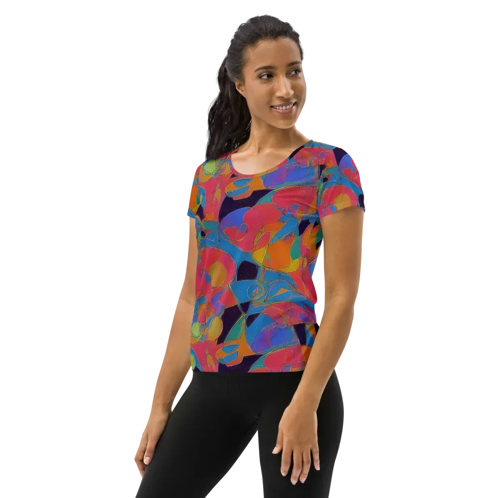 Mosaic Fever on Women's Athletic T-Shirt — Left