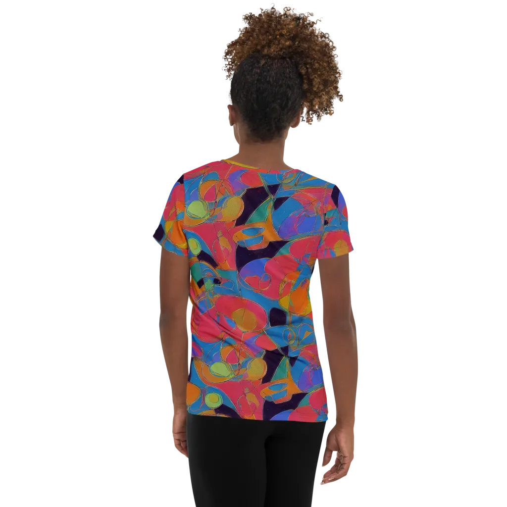 Mosaic Fever on Women's Athletic T-Shirt — Back