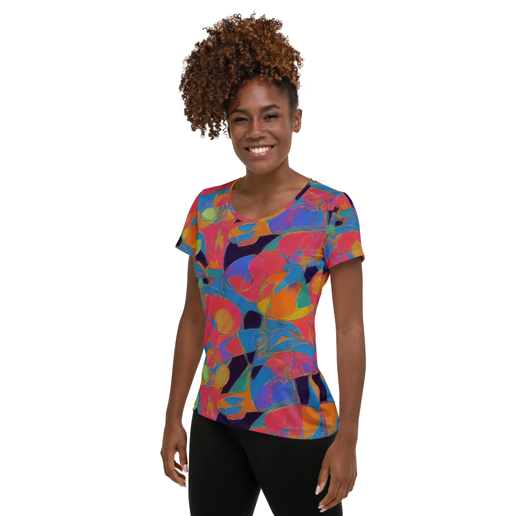 Mosaic Fever on Women's Athletic T-Shirt — Left