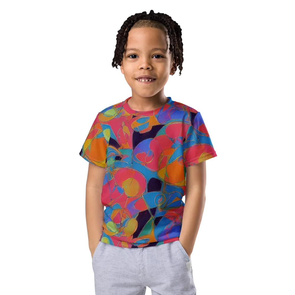 Mosaic Fever on Kids Crew Neck T-Shirt — Front