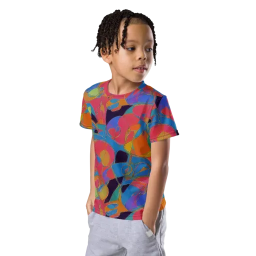 Mosaic Fever on a Kids Crew Neck T-Shirt