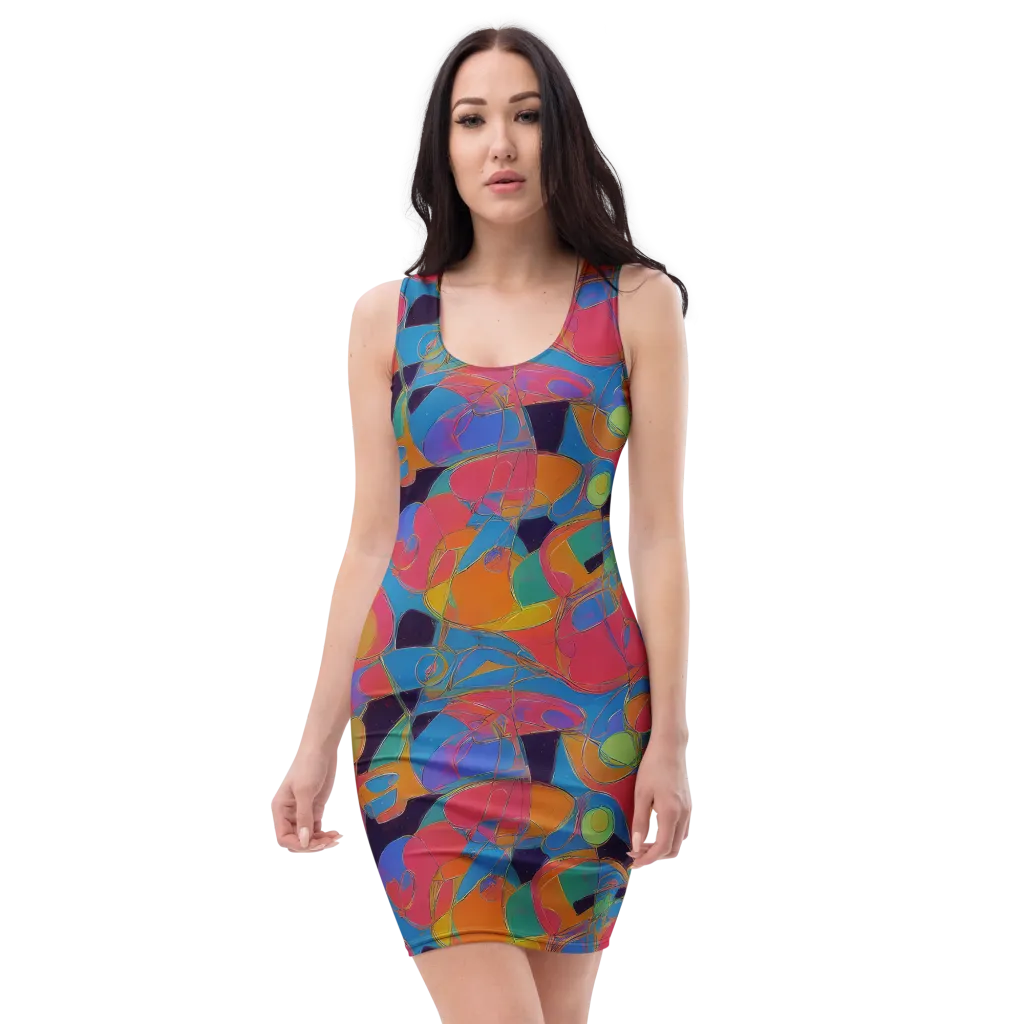 Mosaic Fever on Bodycon Dress — Front