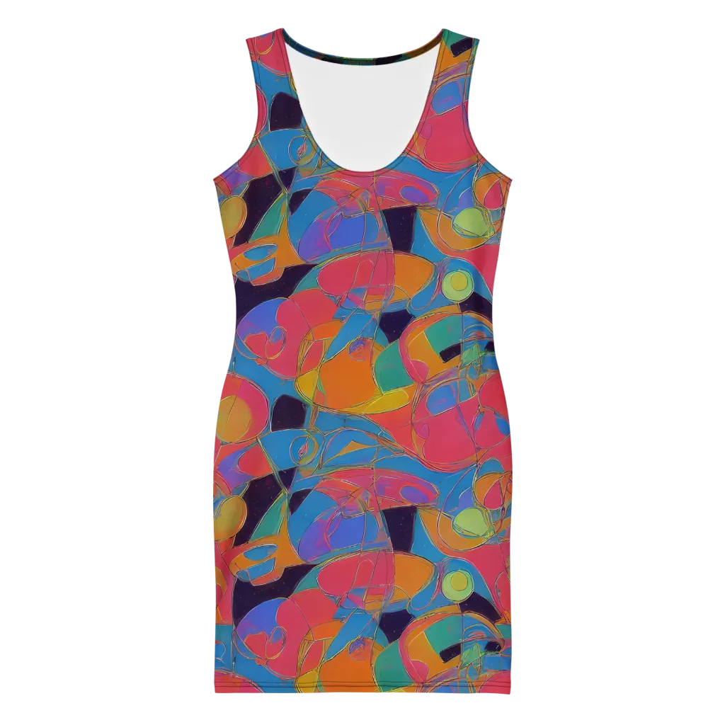 Mosaic Fever on Bodycon Dress — Front