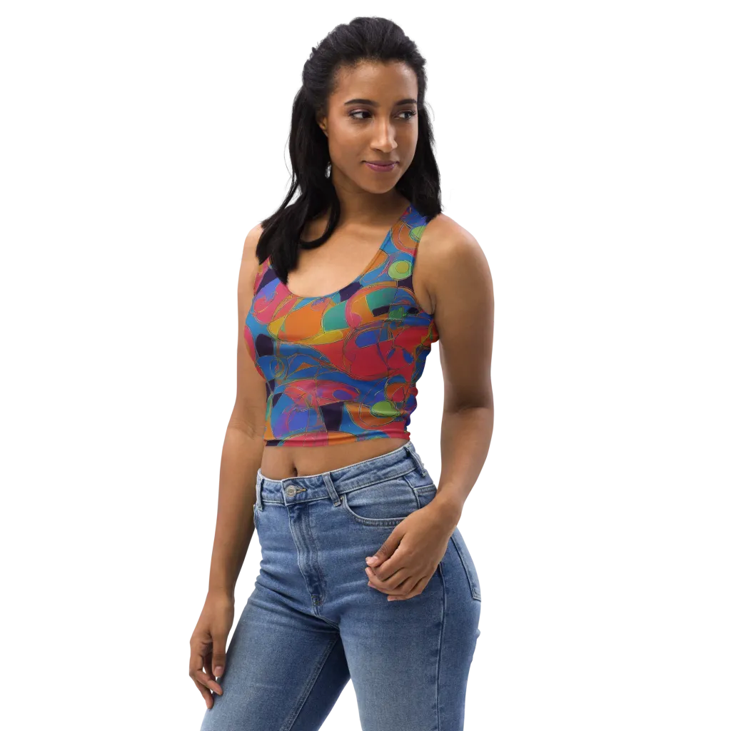 Mosaic Fever on Crop Top — Left Front