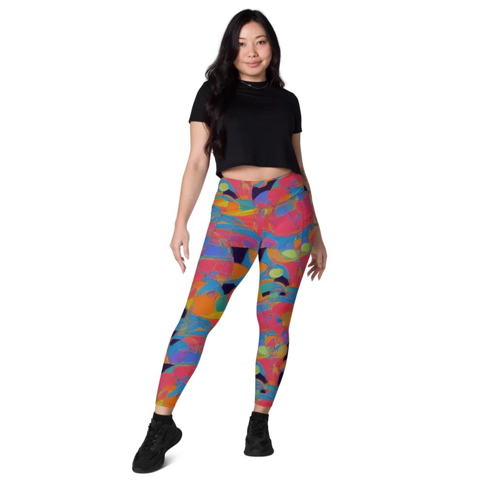 Mosaic Fever on Leggings with Pockets — Front
