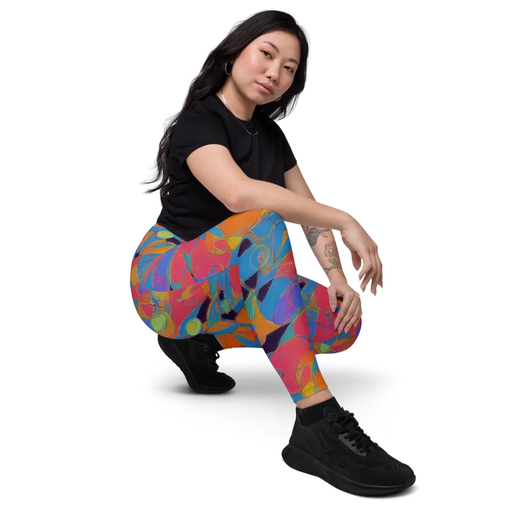 Mosaic Fever on Leggings with Pockets — Right Front