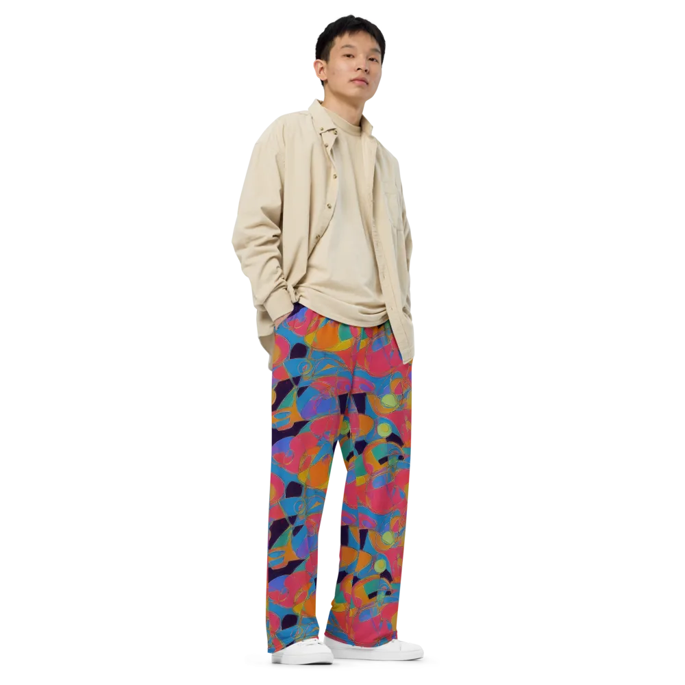 Mosaic Fever on Wide-Leg Pants — Right Front